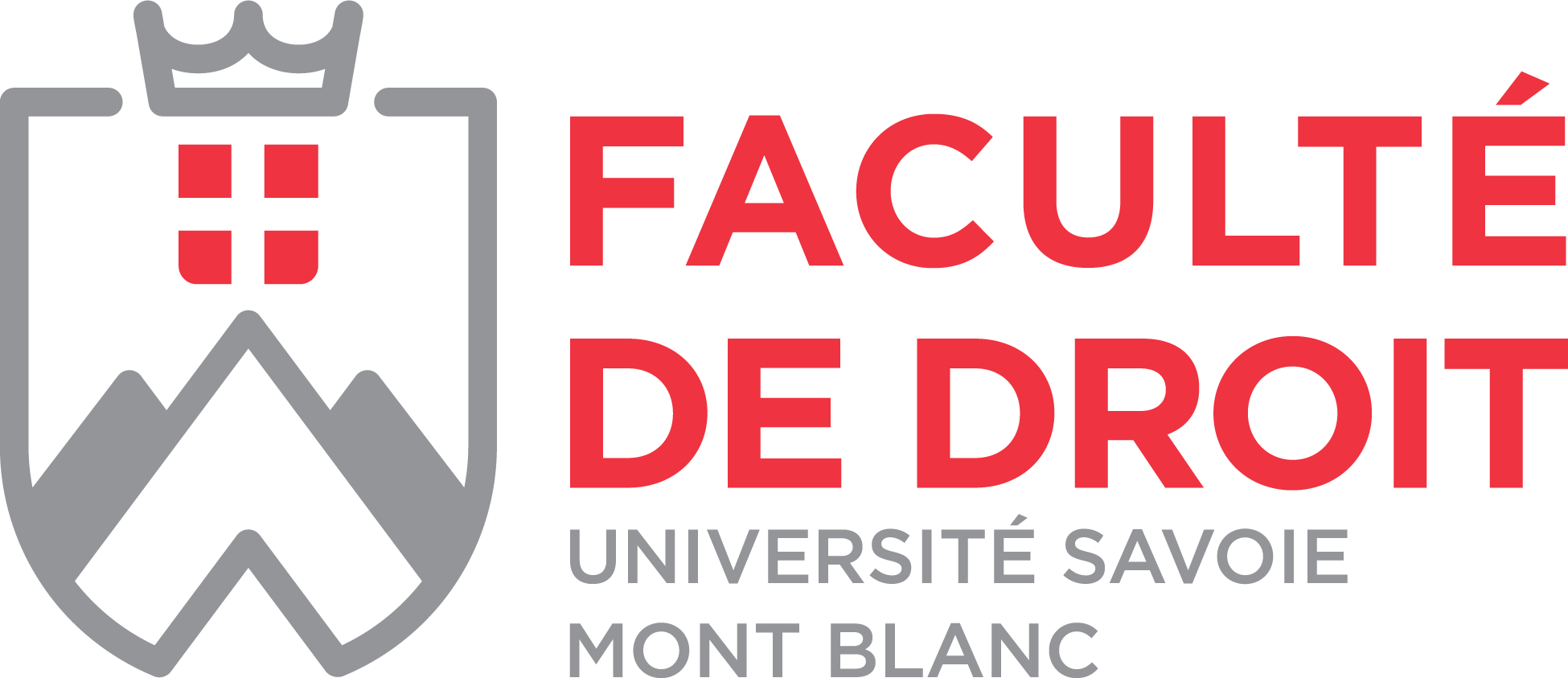 Logo rouge et gris de la Faculté de droit