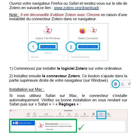 Installation Zotero