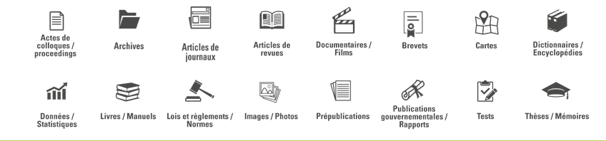 Visuel pour illustrer les différents types de documents